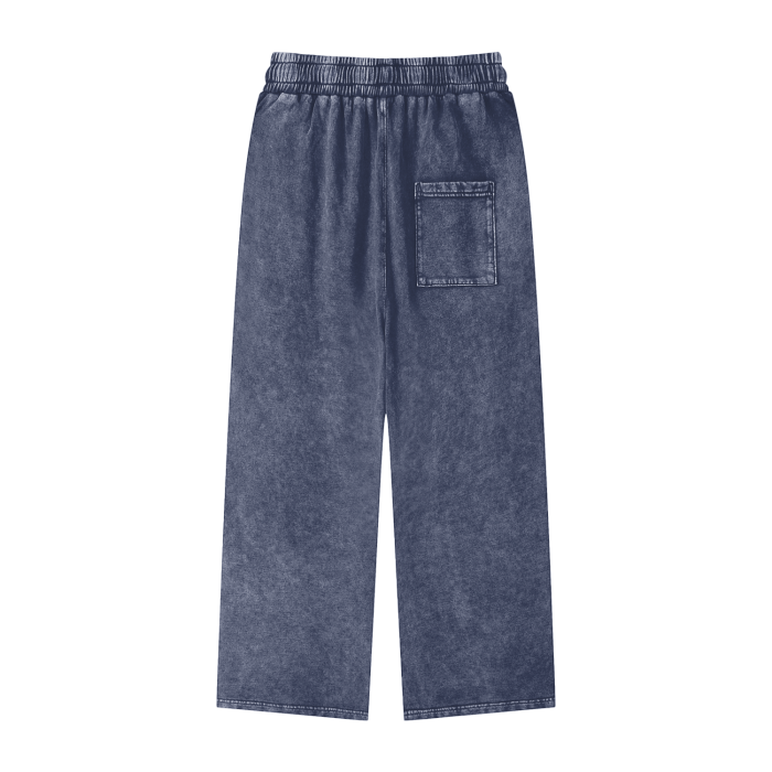 Acid Wash Straight Leg Trousers - 360 GSM